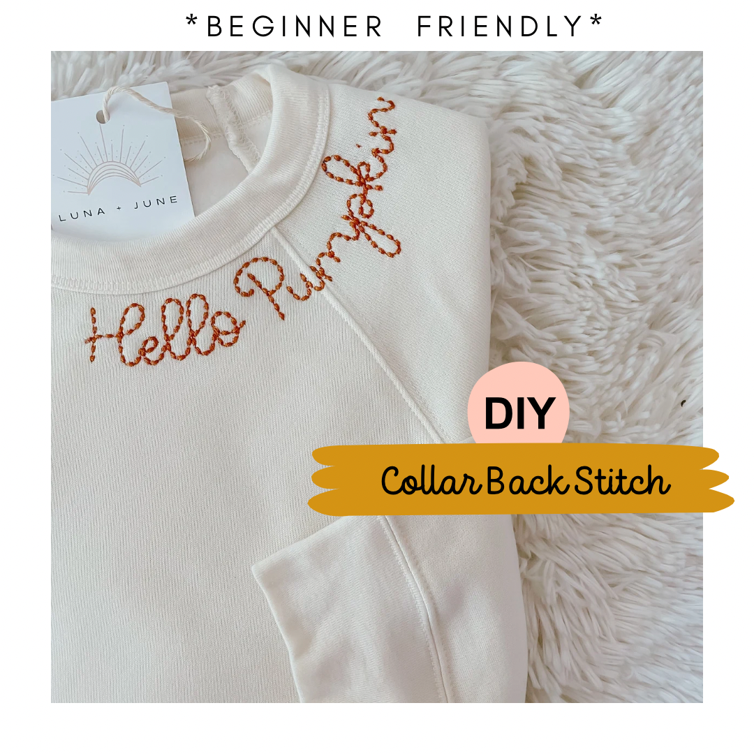 DIY Custom Collar Embroidery *Back Stitch* (complete kit)