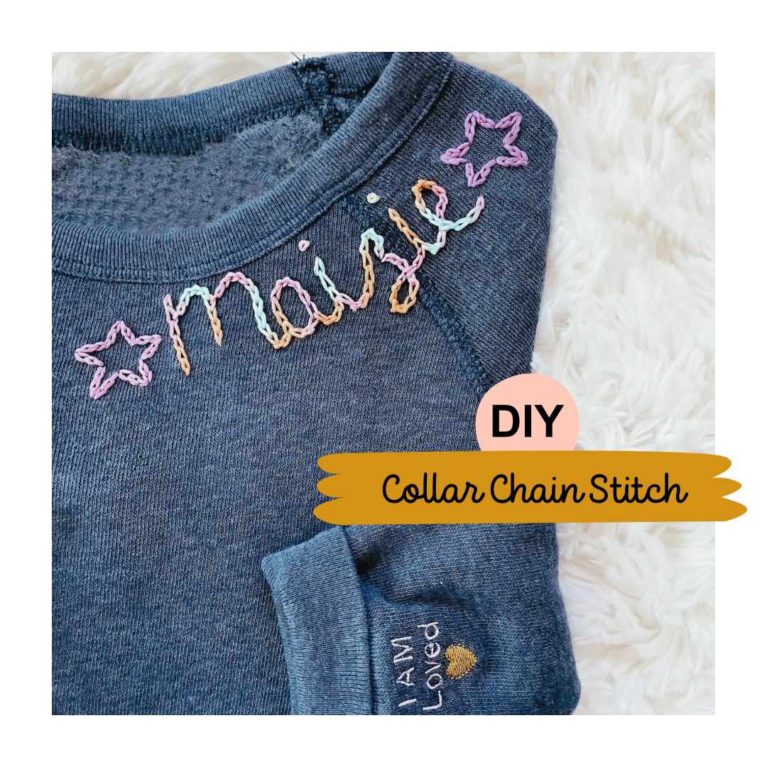 DIY Custom Collar Embroidery *Chain Stitch* (complete kit)