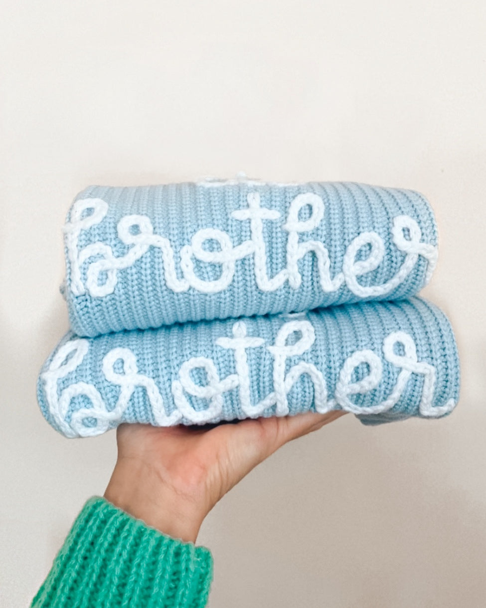 The Hand Embroidered Big Bro Lil Bro Sweater