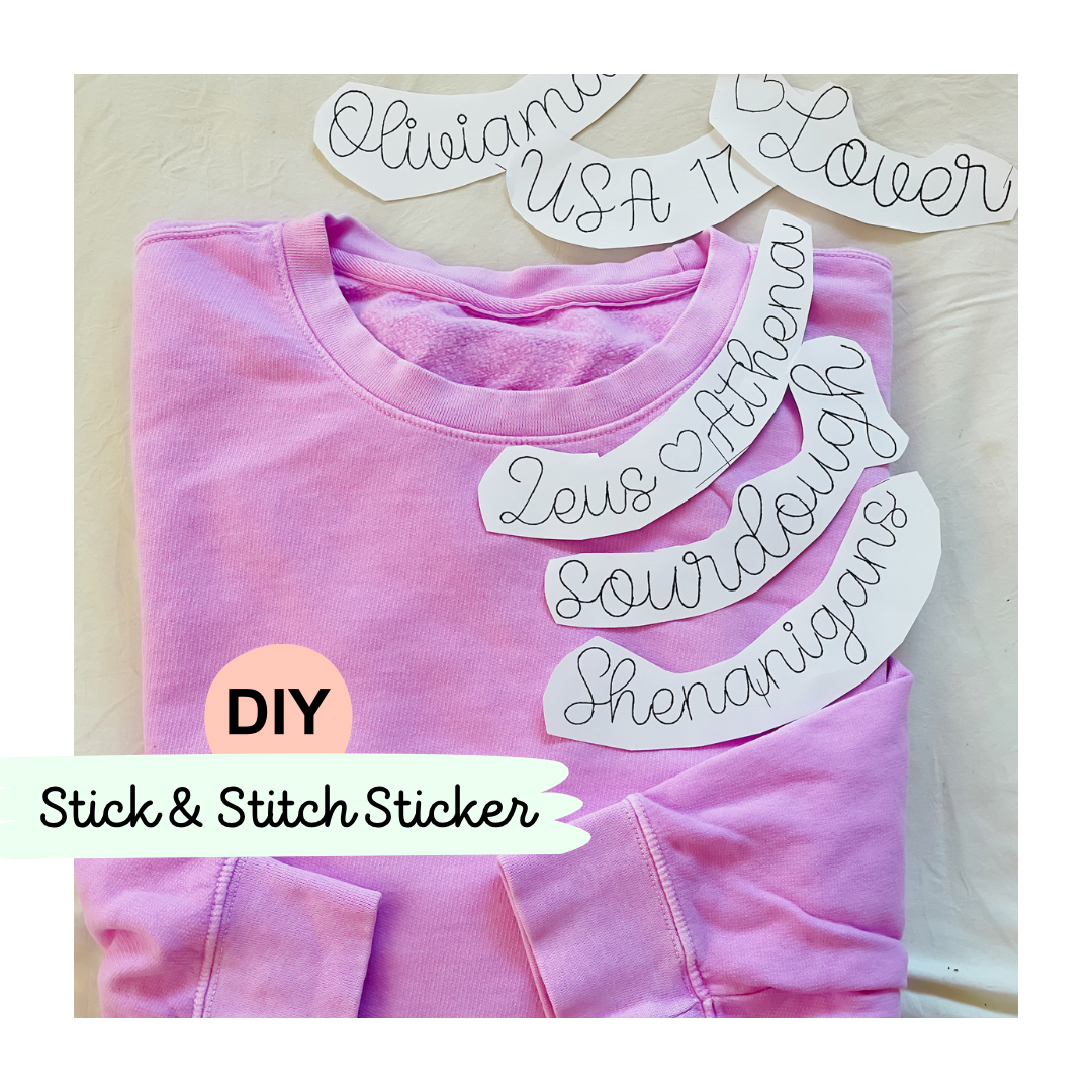 DIY Custom Collar Embroidery *stick & stitch sticker*