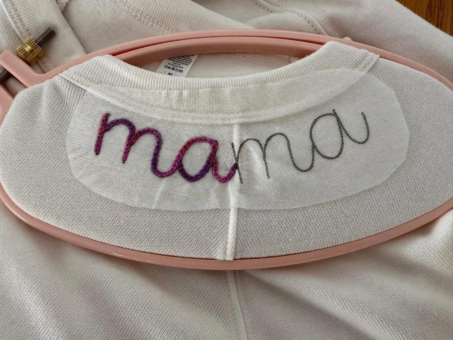 DIY MAMA Collar Embroidery *stick & stitch sticker*