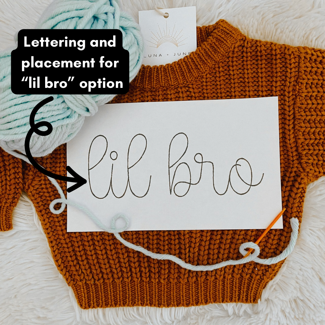 The Hand Embroidered Big Bro Lil Bro Sweater