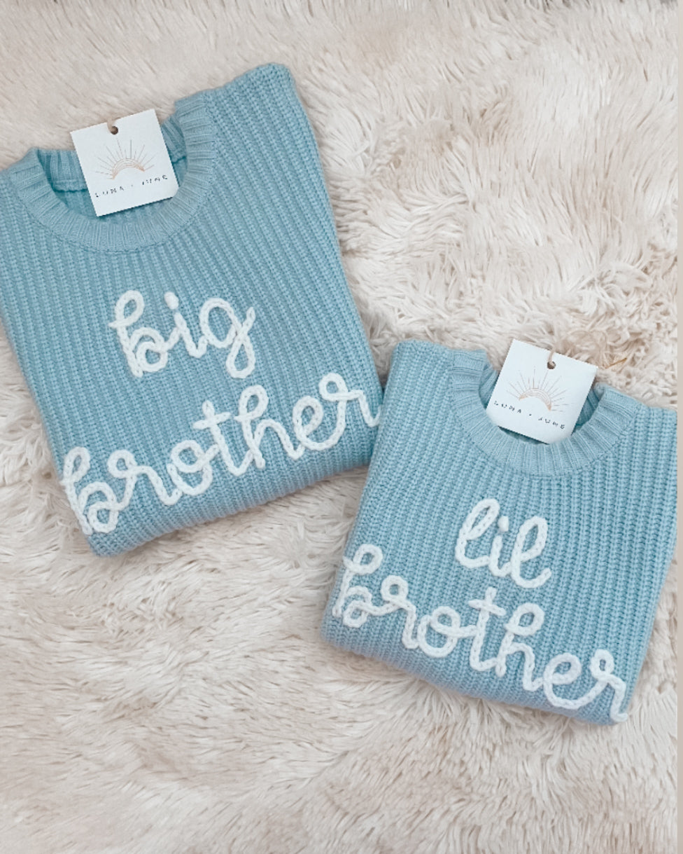 The Hand Embroidered Big Bro Lil Bro Sweater