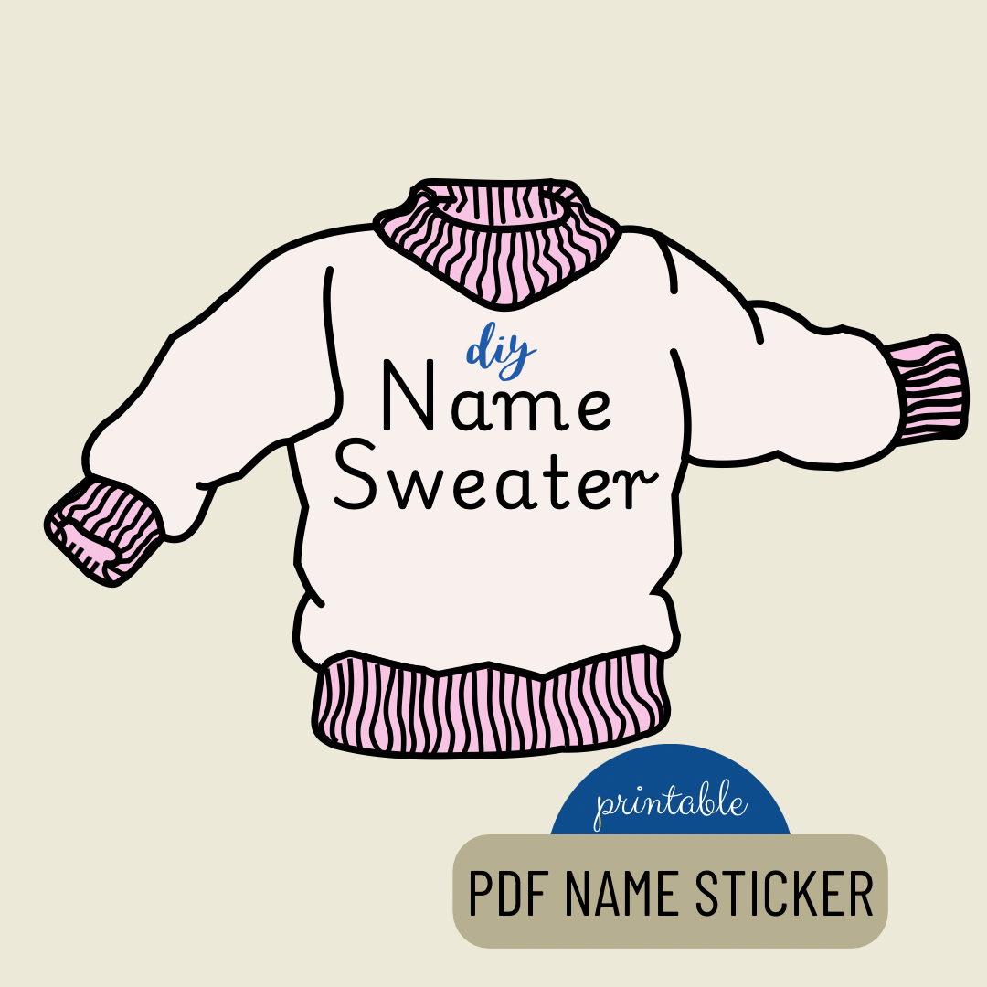 DIY Hand Embroidery Kit : Bespoke Sweater *digital Name PDF*