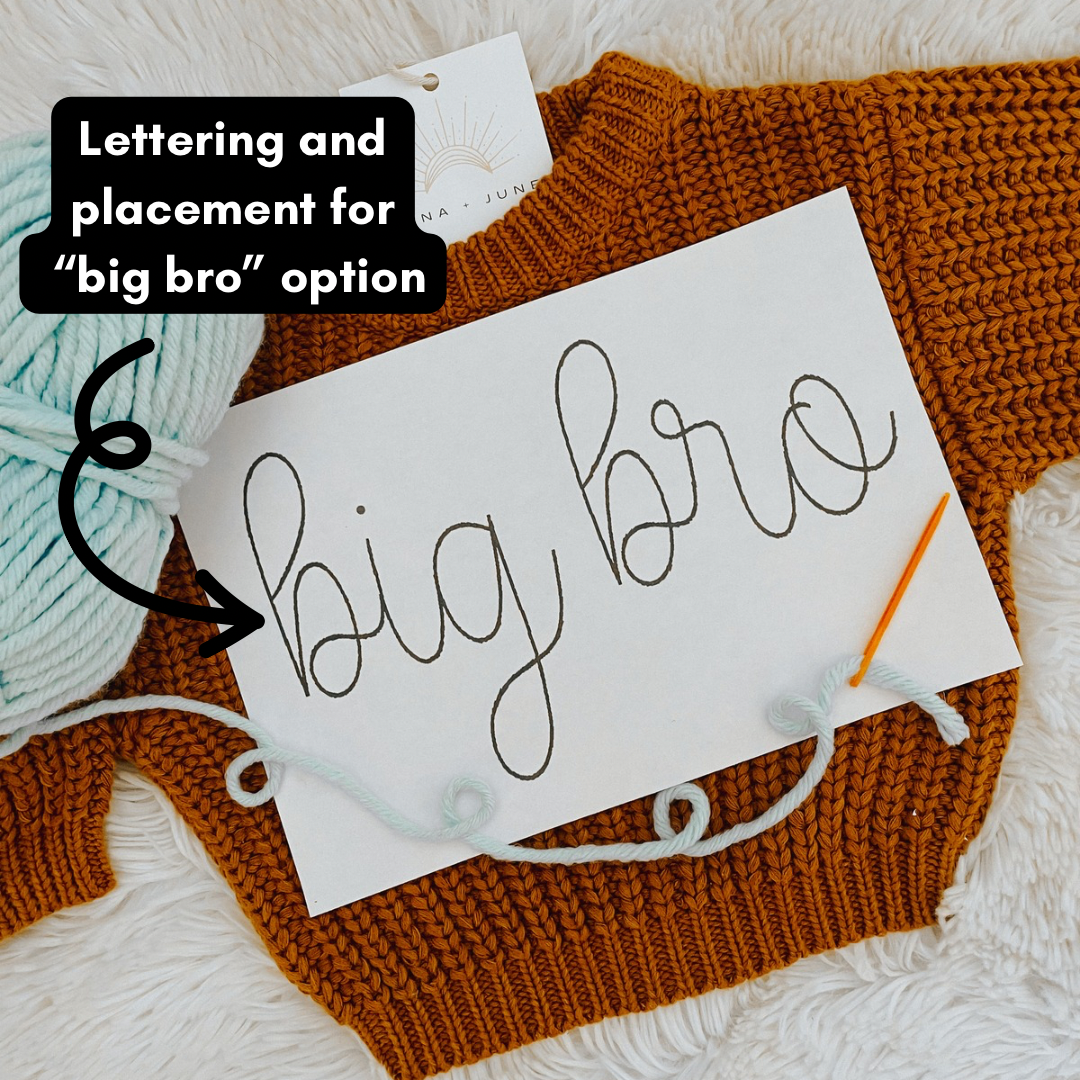 The Hand Embroidered Big Bro Lil Bro Sweater