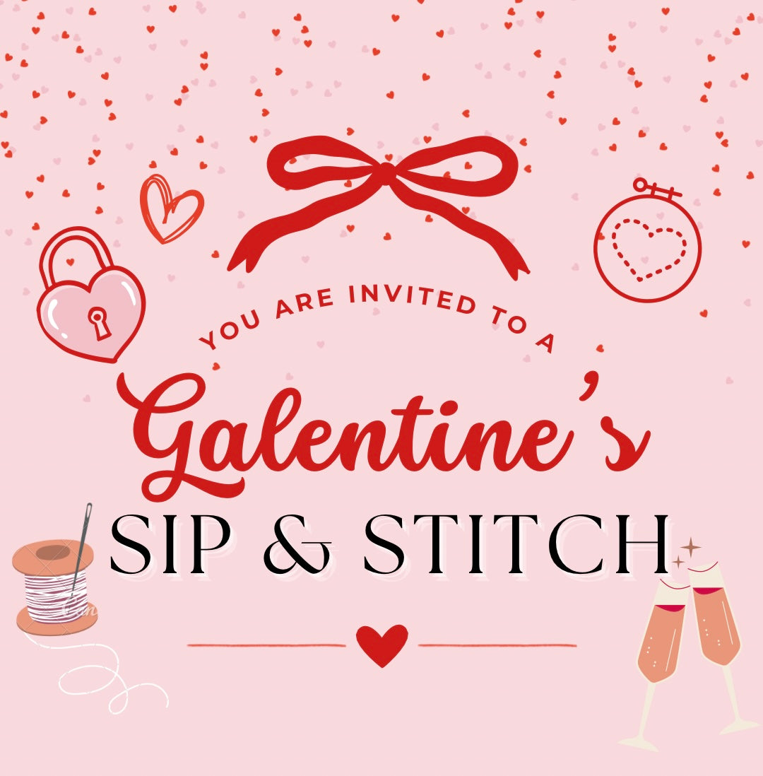 In-Person Hand Embroidery Workshop: Galentine's Sip & Stitch