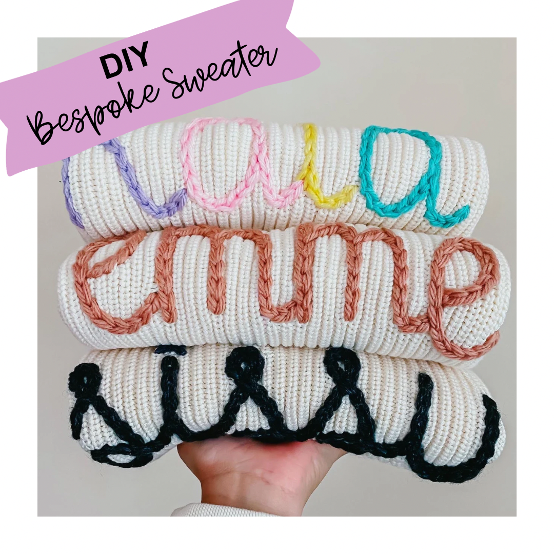 DIY Hand Embroidery Kit : Bespoke Sweater *stick & stitch sticker*